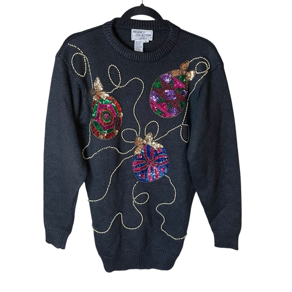 Regency Collection For Joyce‎ Vintage Christmas Holiday Sweater Medium Sequin